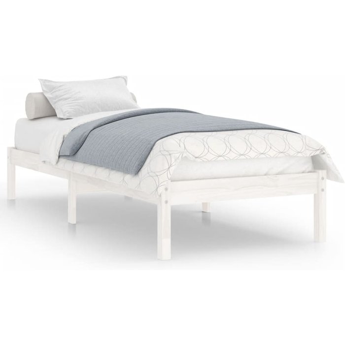 Estructura de cama sin colchón madera maciza blanco 90x200 cm — comfortxl