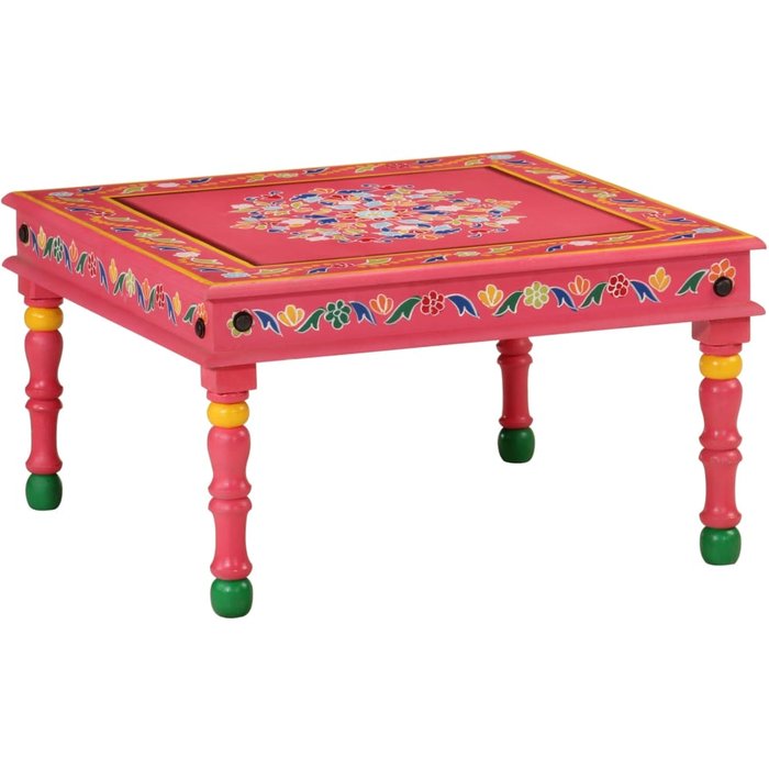 Maison exclusive - mesa de centro madera maciza de mango rosa pintada a mano