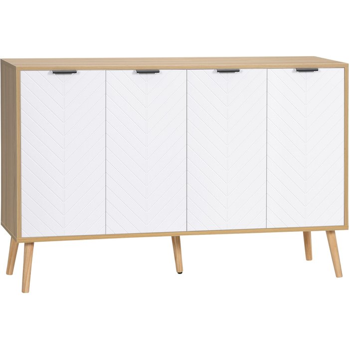 Aparador moderno 2 armarios estantes ajustables blanco madera 120x35x77cm