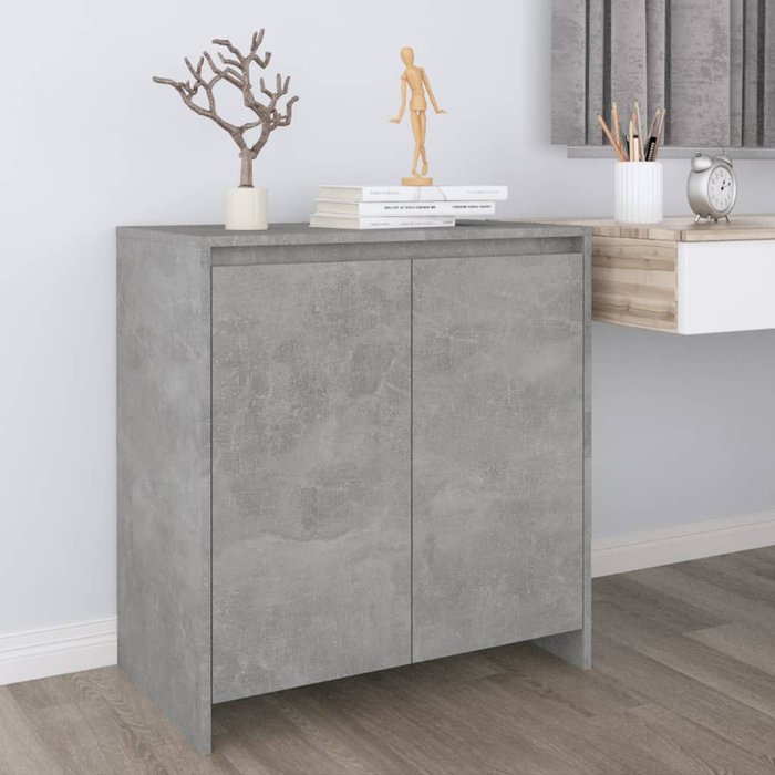 Aparador gris hormigón de 70x41x75 cm, madera de ingeniería.