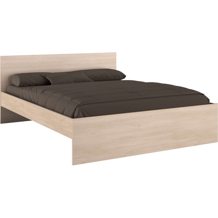 Cama dormitorio principal john estilo natural en color roble brooklyn 160x200 cm