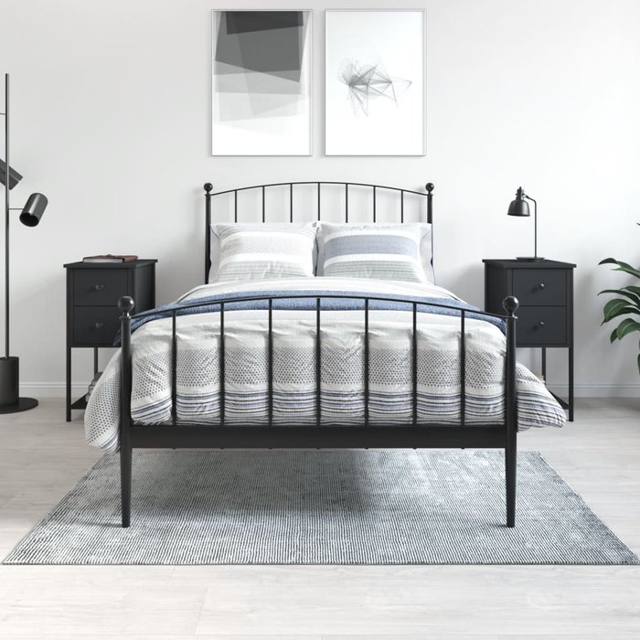 Mesitas de noche 2 uds madera de ingeniería negro 32x42x70 cm vidaxl