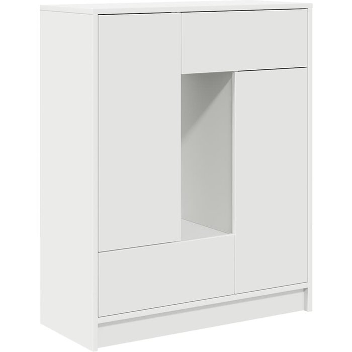 Aparador | gabinete de buffet con cajones y puertas blanco 73x31x90 cm cfw625118