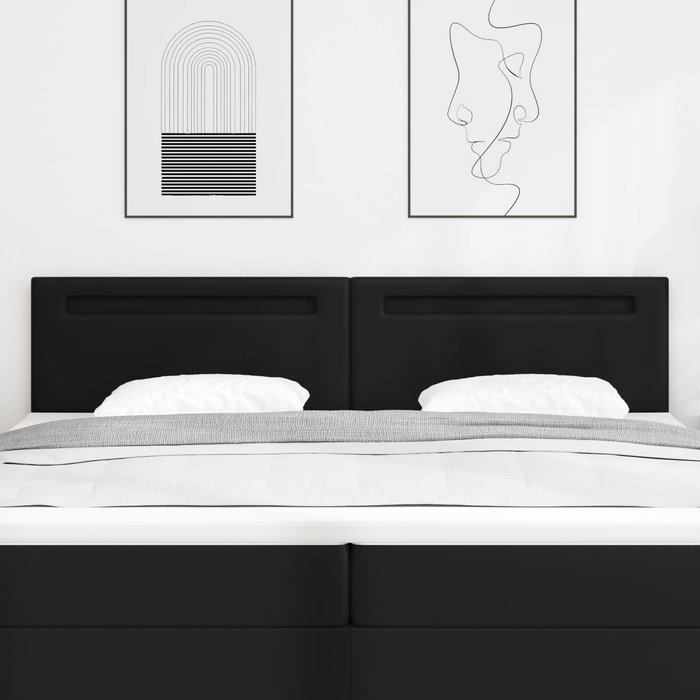 Cabecero led negro 200 cm cuero sintético