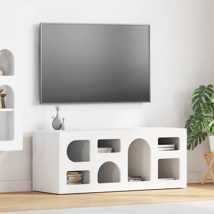 Mueble de tv blanco 100 x 35 x 40 cm madera de ingeniería