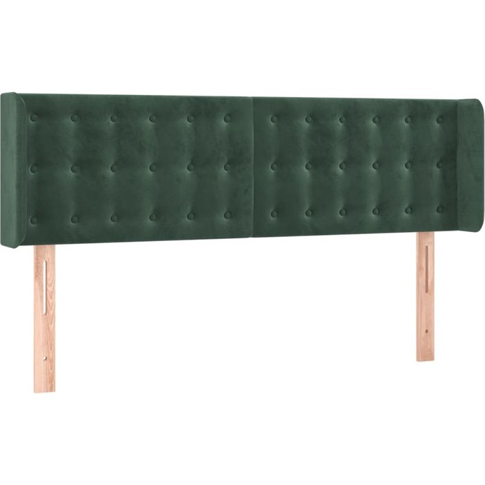 Cabecero de terciopelo verde oscuro 147x16x78/88 cm - comfortxl