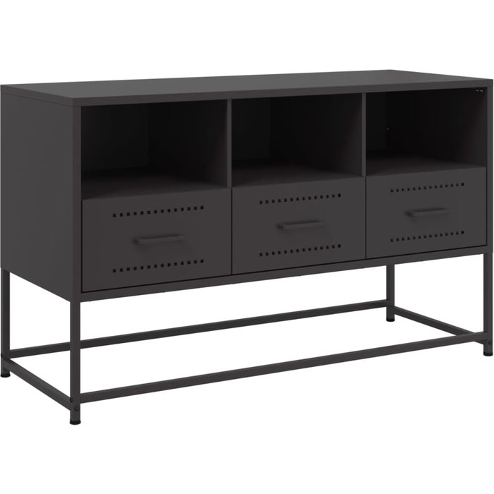 Mueble para tv | mueble de salón de acero negro 100,5x39x60,5 cm cfw81525
