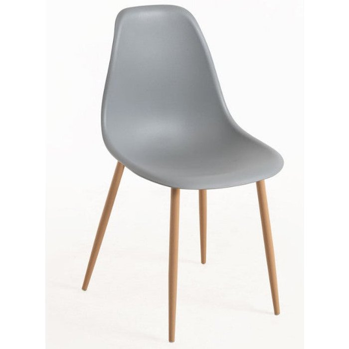 Silla kerry escandinava gris claro y natural - juego de 2