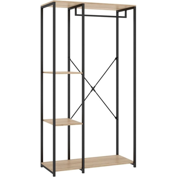 Armario vesidor metalico 2 cuerpos trok - roble/metalico - homekit