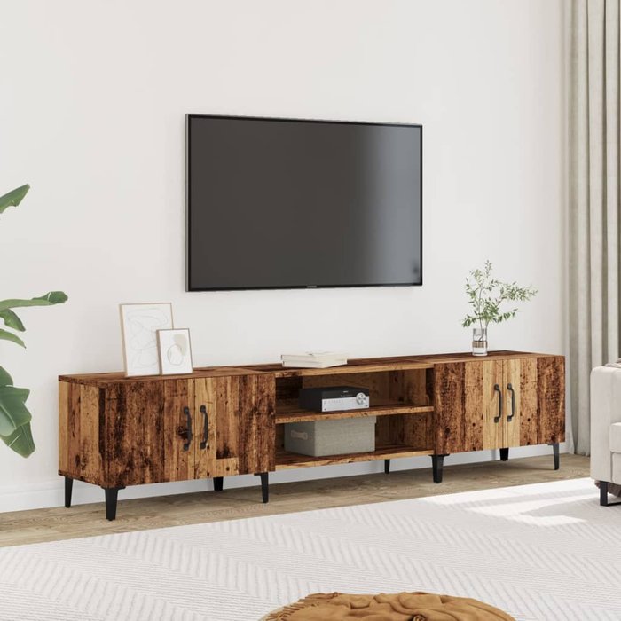 Mueble de tv madera ingeniería madera envejecida 180x31,5x40 cm vidaxl