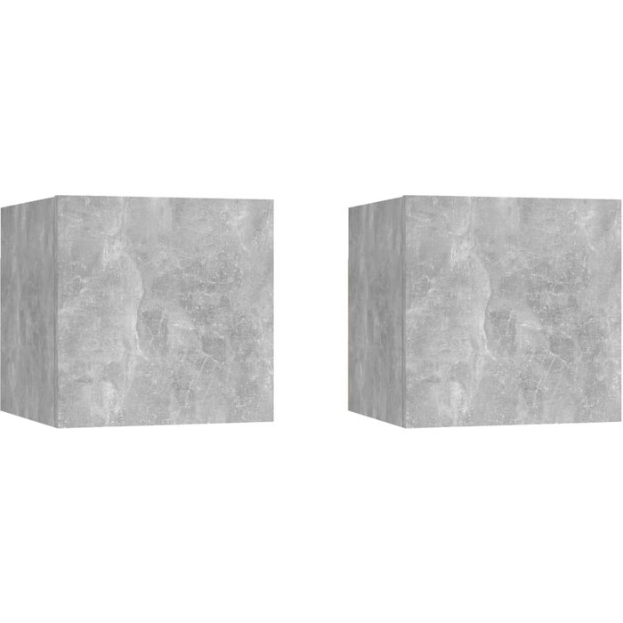 Muebles tv de pared 2 uds gris hormigón 30,5x30x30 cm