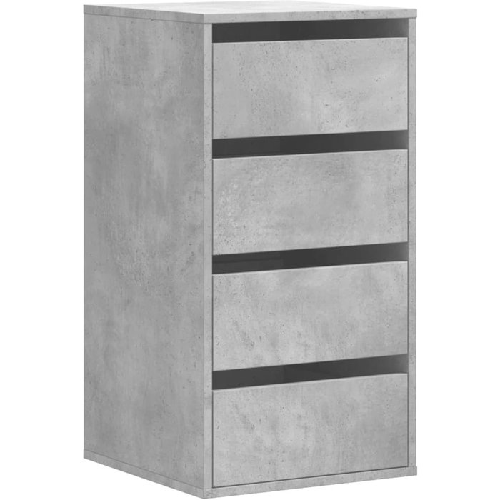 Cajonera de esquina madera ingeniería gris hormigón 40x41x76 cm