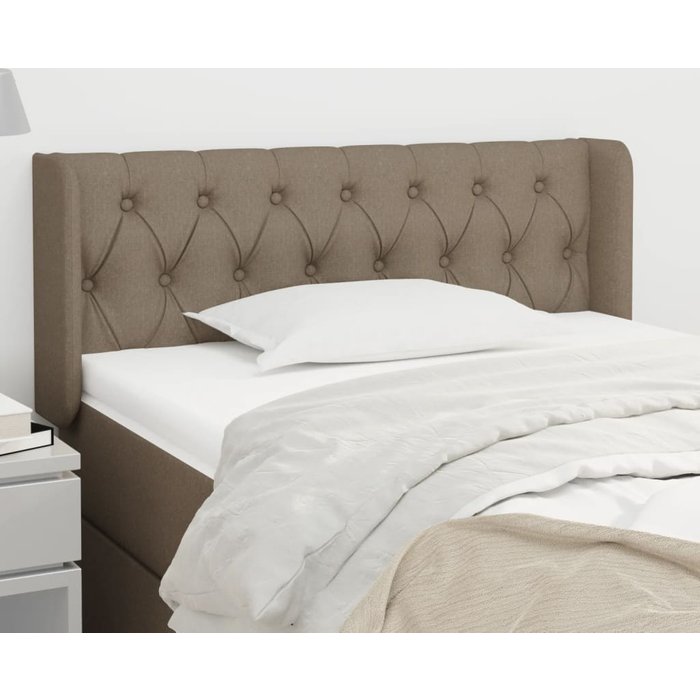 Cabecero de tela gris taupe 103x16x78/88 cm