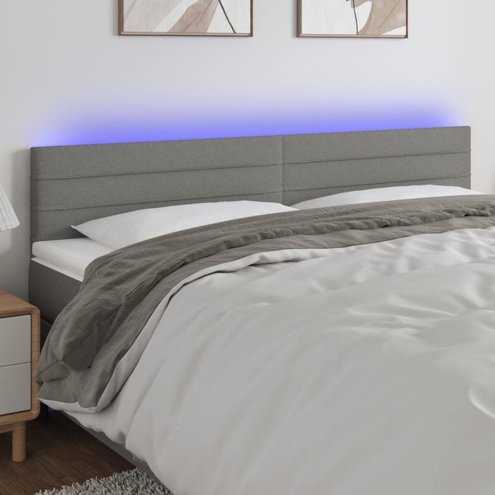 Maison exclusive - cabecero con led de tela gris oscuro 160x5x78/88 cm