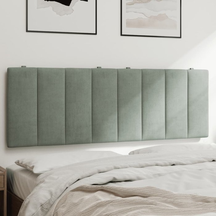 Cojín cabecero gris claro 120 cm terciopelo