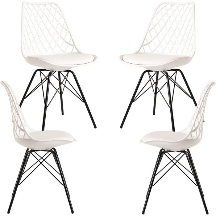 Regalos miguel - packs sillas comedor - pack 4 sillas iron mima - blanco