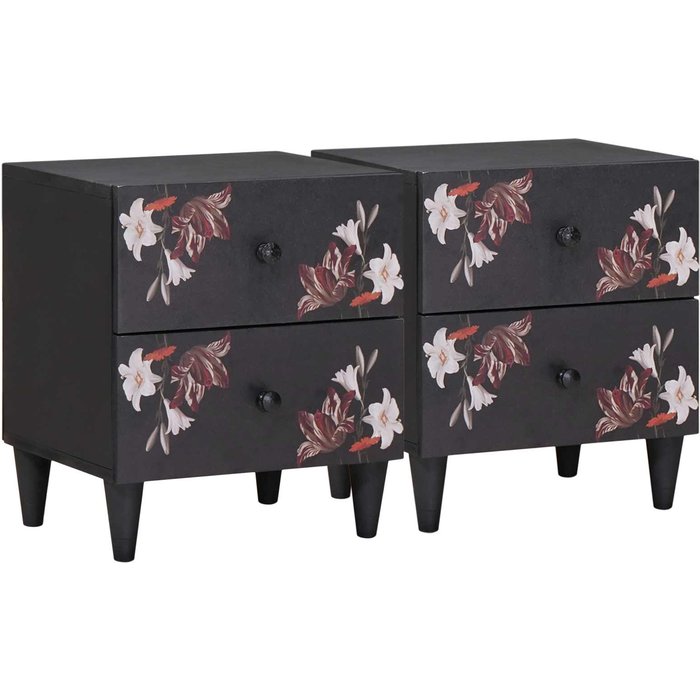 Mesita de noche con cajón 2 pcs marrón 40 x 33,5 x 46 cm vidaxl
