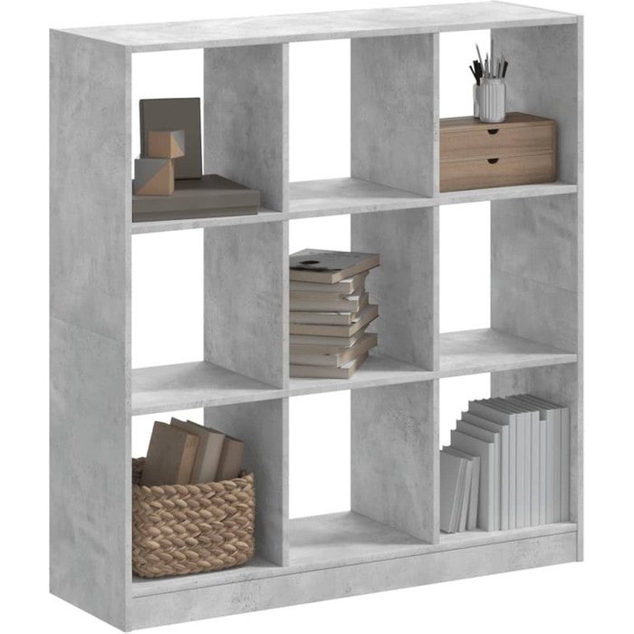 Estantería de madera de ingeniería gris hormigón 102x32x108 cm vidaxl