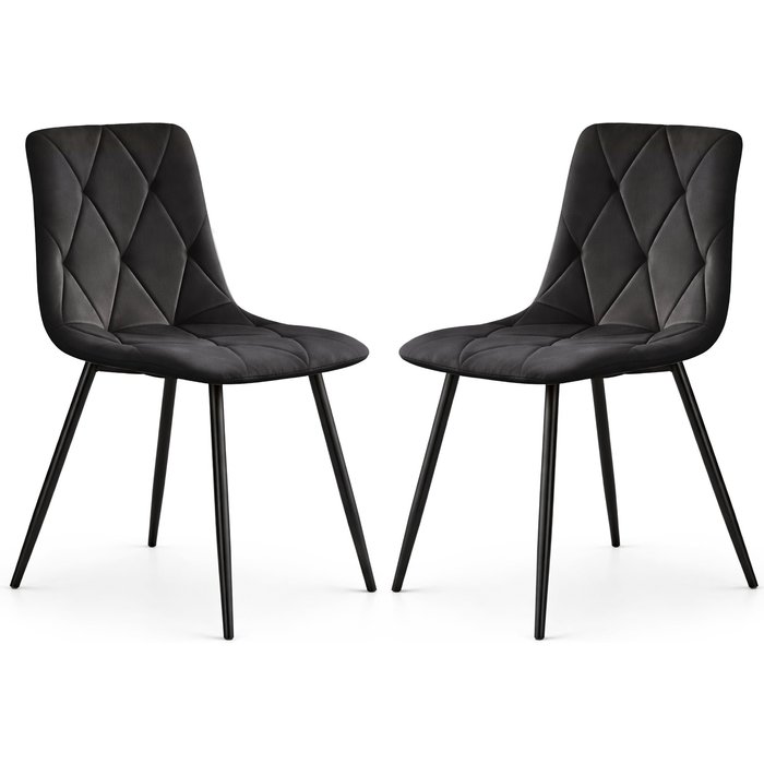 Set de 2 sillas acolchadas milo negro patas negras