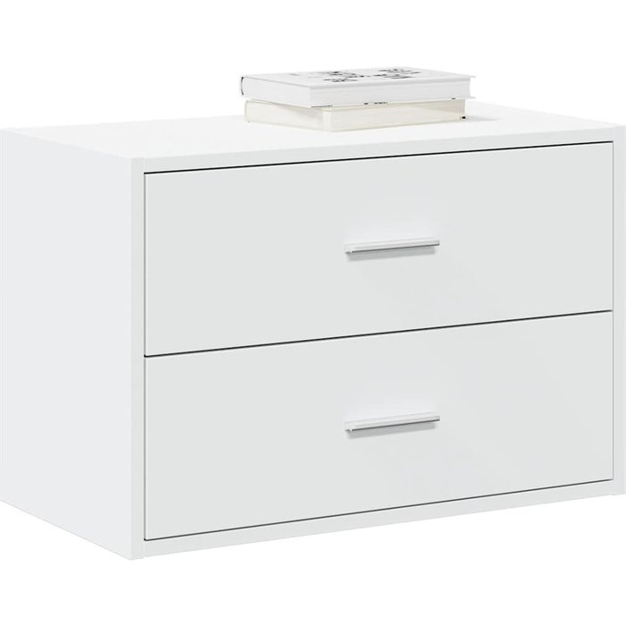 Armario con 2 cajones blanco 60x31x40 cm de madera contrachapada