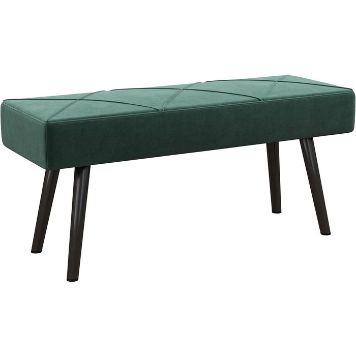 Banco tapizado, banco para cama, aspecto de terciopelo, 100 x 36 x 45 cm, verde