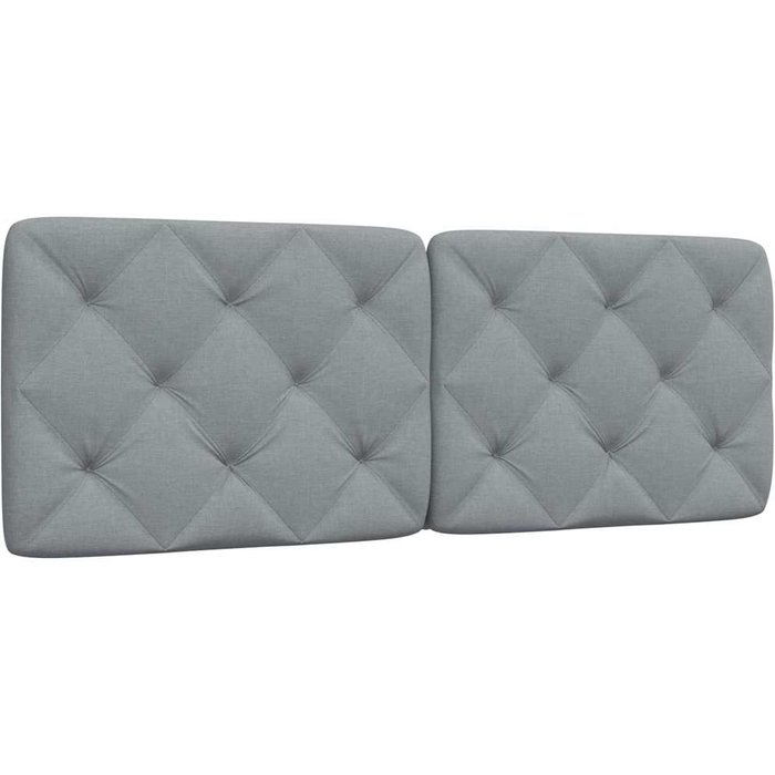 Cabecero de cama acolchado tela gris claro 140 cm
