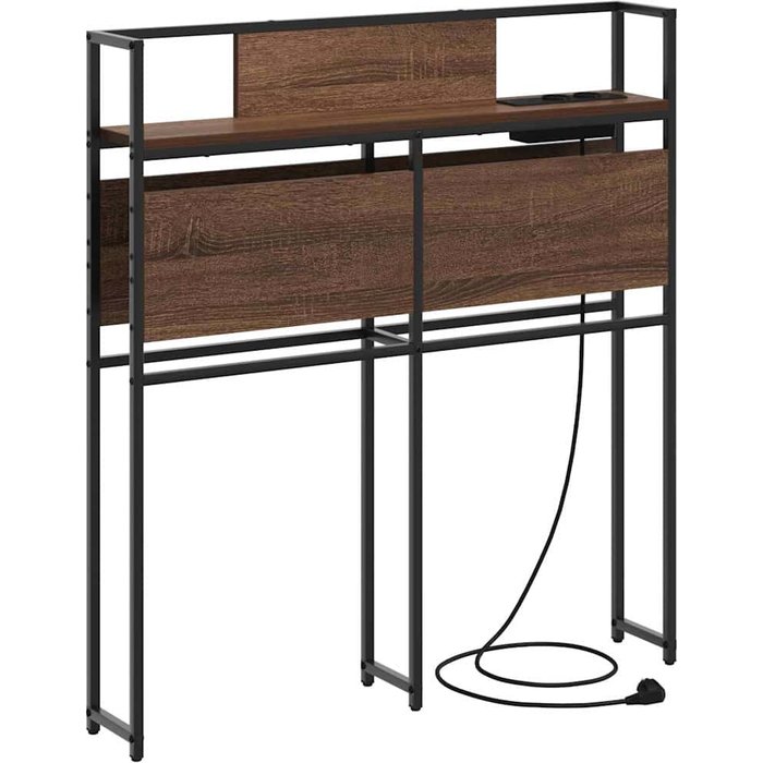 Cabecera de almacenamiento con cabecera marrón roble 90 cm