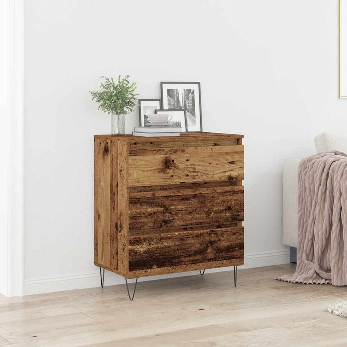 Aparador antiguo de madera, 60 x 35 x 70 cm, madera de ingeniería.