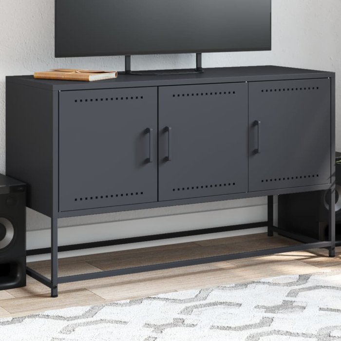 Mueble para tv de acero gris antracita 100,5x39x60,5 cm