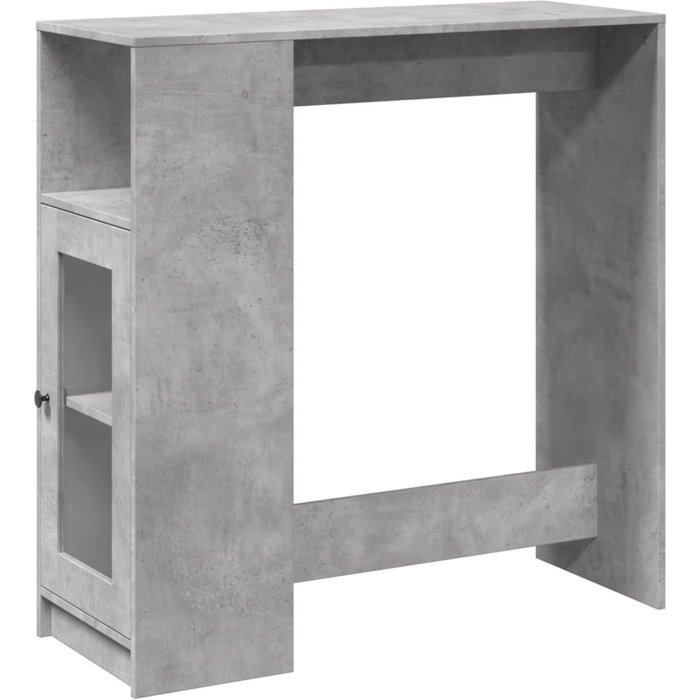 Mesa alta con estantes, madera gris hormigón, 101x40x103,5 cm