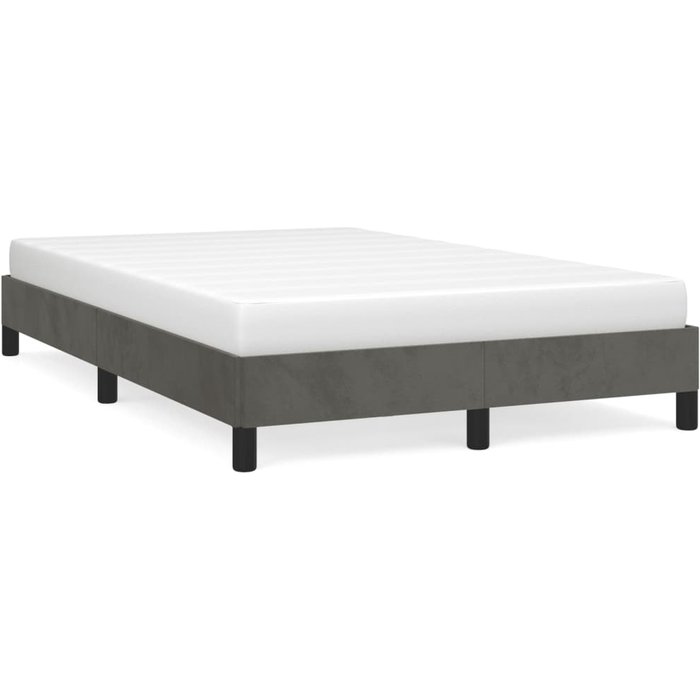 Estructura de cama sin colchón terciopelo gris oscuro 120x190cm — comfortxl