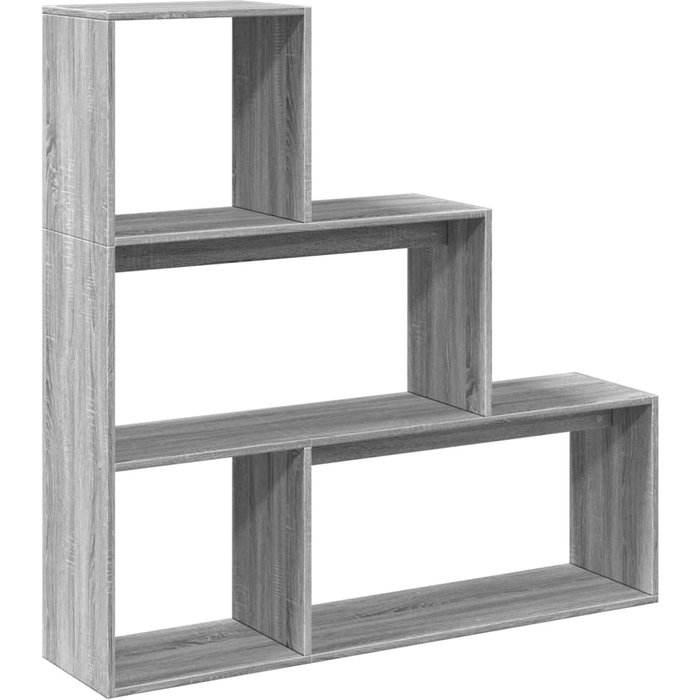 Librería divisora 3 niveles madera gris sonoma 123x29x123 cm – comfortxl