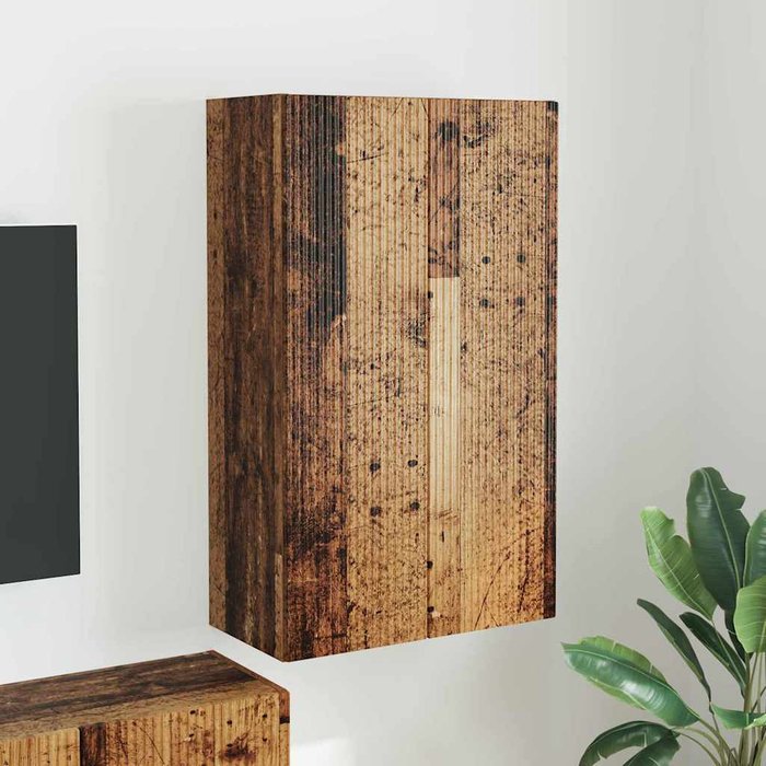 Mueble de tv de pared, madera antigua, 59,5 x 31 x 100 cm
