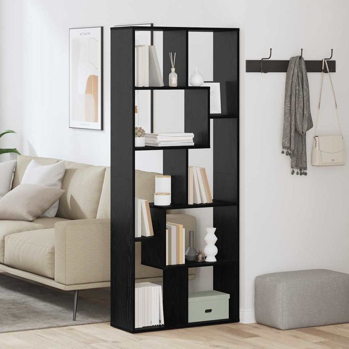 Librería de roble negro, 67 x 25 x 162 cm, madera de ingeniería. - pangivo