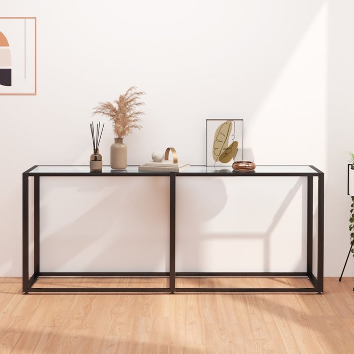 Mesa consola transparente 180x35x75,5 cm vidrio templado