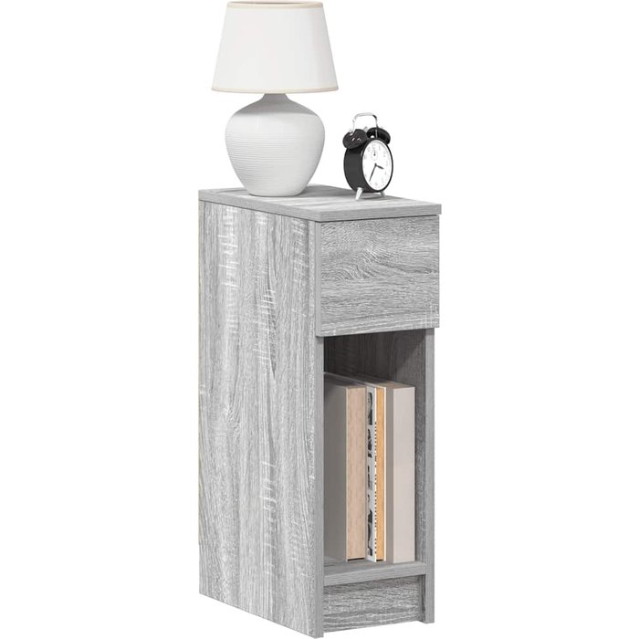 Mesita de noche con cajón sonoma gris 20x36x60 cm