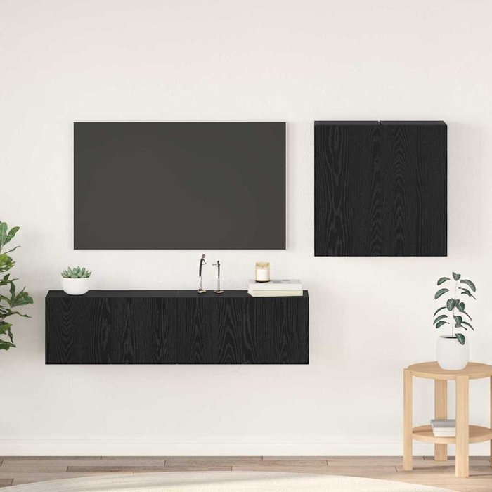 Vidaxl juego de muebles para tv 4 pcs roble negro 120 x 30 x 30 cm