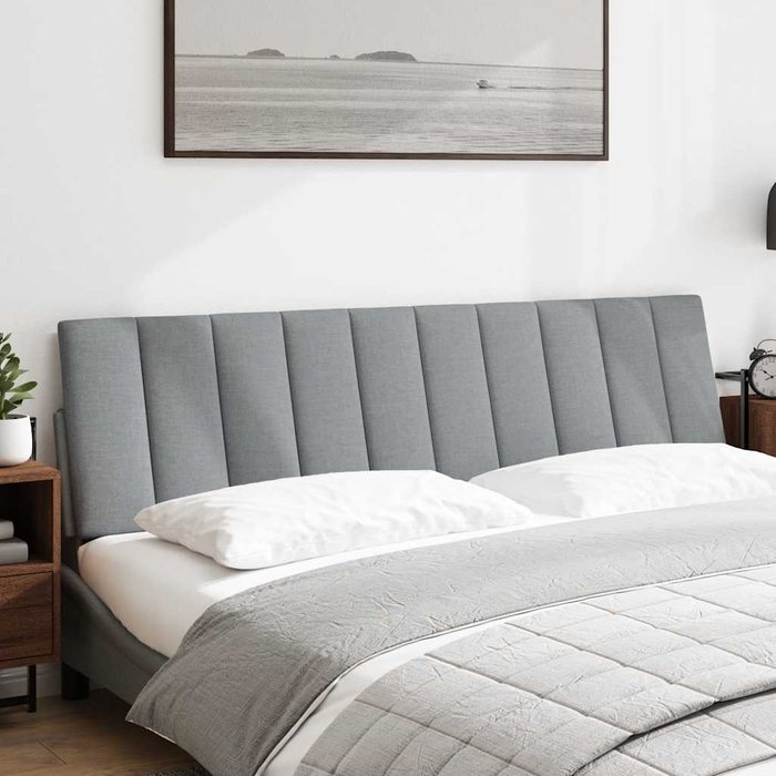 Cabecero de cama acolchado tela gris claro 180 cm - comfortxl