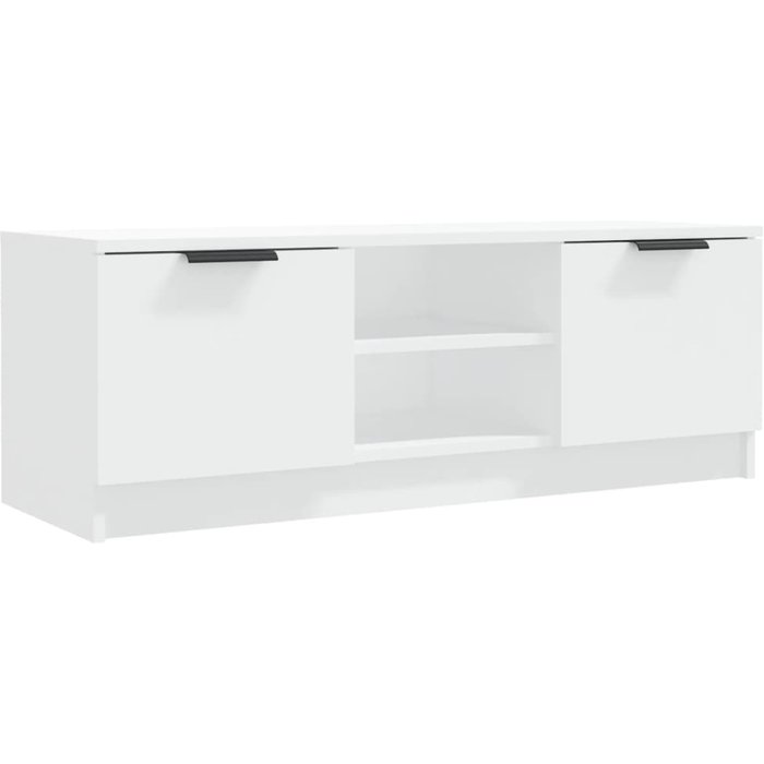 Mueble de tv de contrachapado blanco 102x35x36,5 cm - comfortxl