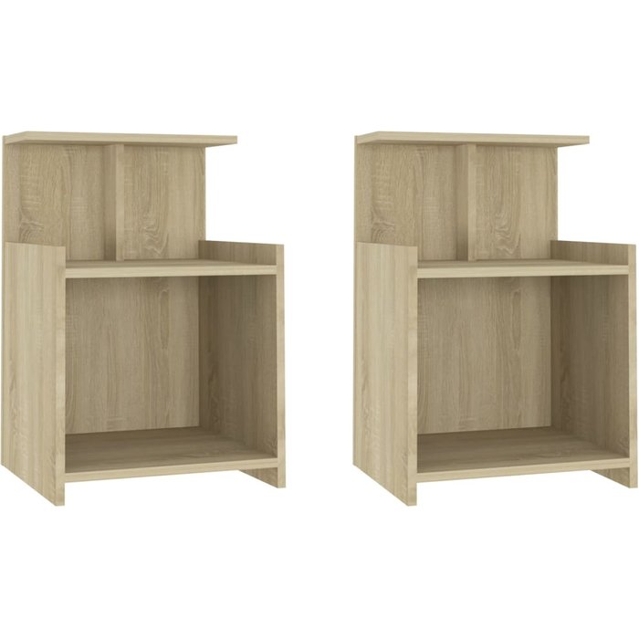 Mesitas de noche 2 uds roble sonoma 40x35x60 cm aglomerado