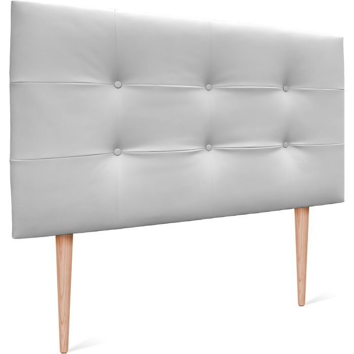 Dhome cabecero de polipiel capitoné 105x115cm con patas camas 105 - blanco