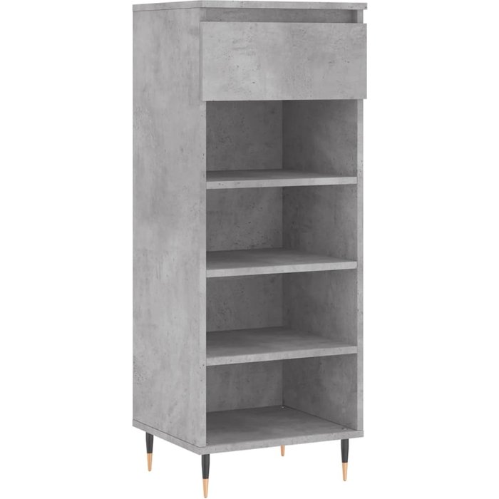 Mueble zapatero madera contrachapada gris hormigón 40x36x105 cm - comfortxl