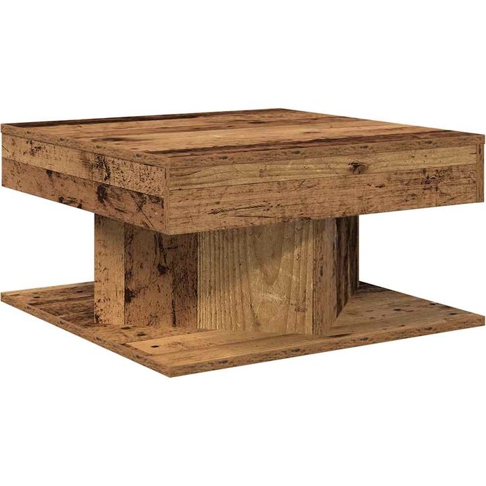 Mesa de centro de madera de ingeniería envejecida de 55x55x30 cm - comfortxl