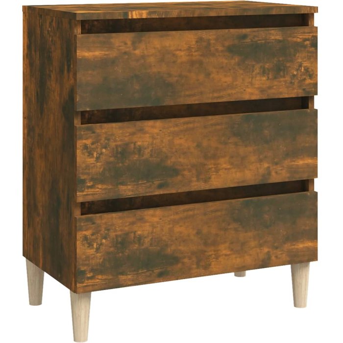 Aparador madera contrachapada color roble ahumado 60x35x69 cm - comfortxl