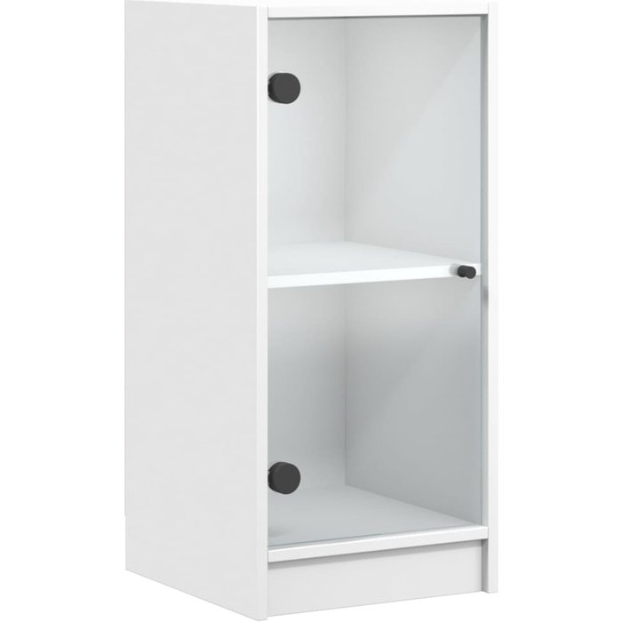 Armario auxiliar con puertas de vidrio blanco 35x37x75,5 cm - comfortxl