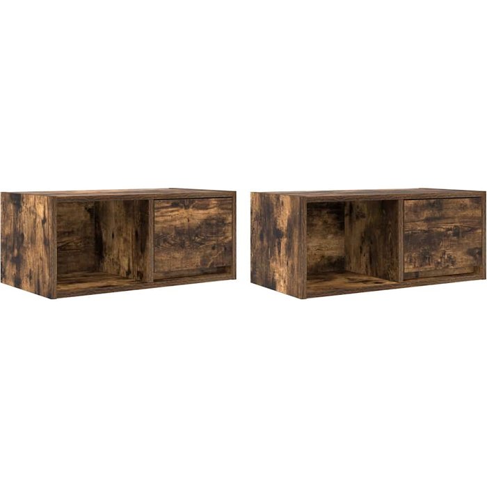 Muebles de tv 2 uds madera ingeniería color roble 60x31x25,5 cm - comfortxl