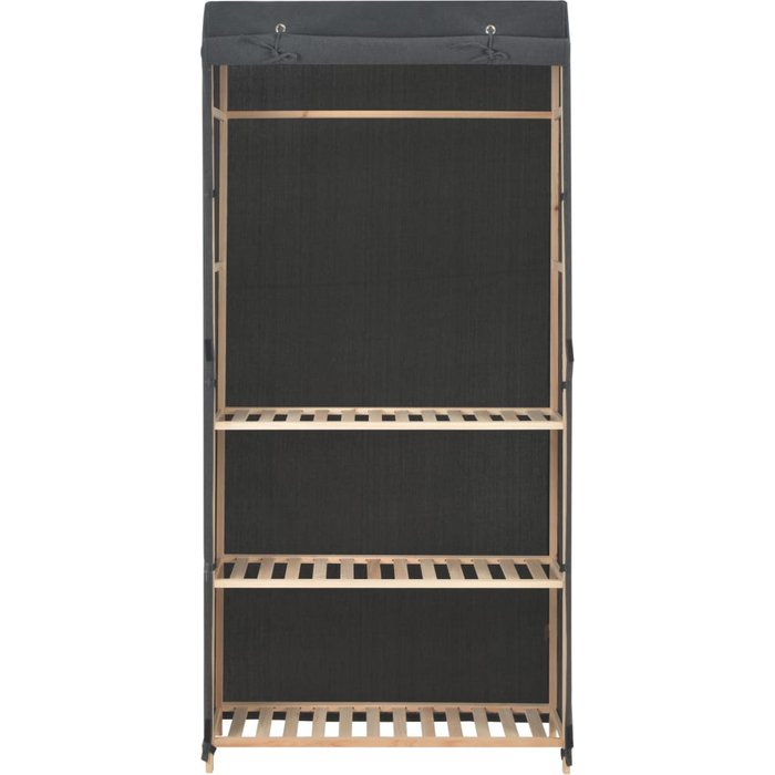 Armario | guardarropa de tela de 3 niveles gris 79x40x170 cm cfw53765
