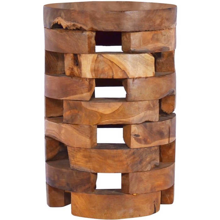 Mesita de noche de madera maciza de teca 30x30x45 cm