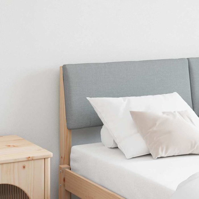 Maison exclusive - cabecero tapizado gris claro 135 cm madera de pino macizo
