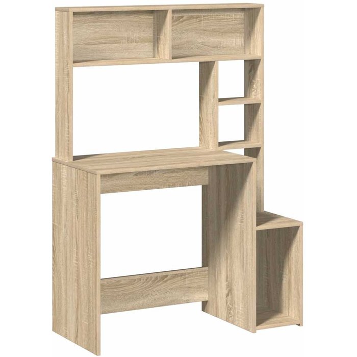 Escritorio con estantes contrachapada roble sonoma 100x45x140cm - comfortxl